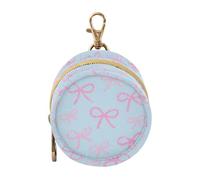 Fake Glitter Sequins Bow Blue Baby Girl Pacifier Case Holder Portable Coin Purse Wallet Bag, Everything Storage pouching