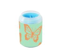 Fake Glitter Sequins Butterfly Green Portable Pet Foot Washer Soft Silicone Bristles Essential For All Pets Owners for Small Medium Dogs & Cat Breeds