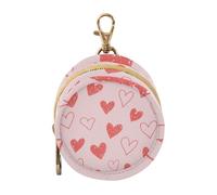 Fake Glitter Sequins Heart Pink Newborned Boy Pacifiers Holder Case with Zipper and Clip Key Chain Wallet, Everything Storage pouching