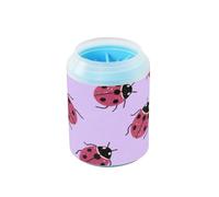 Fake Glitter Sequins red insect Purple Portable Dog Foot Washer with Silicone Brush Soft Pets Feet Cleaning Kit for Small Medium Large Breed Dogs/Cats