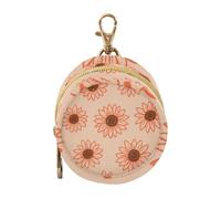 Fake Glitter Sequins Sunflower Pink Newborned Girl Pacifier Case Portable Coin Purse Change Holder, Neutral Baby Items