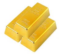 Fake Gold Bar Boxes - Gold Bar Repliica Brick | Golden Brick Bullion Glittering Movie Prop | Fake Gold Coin Pirate Coiins | Golden Favor Boxes | Fake Gold Bar Toy for Craft for Movie Prop Novelty Joke