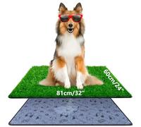 Fake Grass Urinal Pads for Dogs, 32 x 24 Inch Indoor Artificial Grass Dog Litter Box, Lawn Dog Urinal Pads, Washable, Reusable, Lawn Replaceable, Outdoor Patio Puppy Training Potty