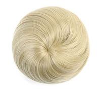 Fake Hair Bun,hair extension bun,hair worn in a bun or coil Synthetic Fiber Hair Clip-on Hair Bun Elastic Band Straight Hair Chignon Extension Scrunchie Hairpiece For Women And Kids bun 1pcs(Beige)