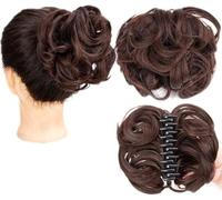 Fake Hair Bun,hair worn in a bun or coil 1pcs Messy Bun Hair Piece Tousled Updo Hairpiece,Curly Scrunchies Clip In Claw Hair Bun Synthetic Chignon Claw Clip with Hair Attached for Women bun(11)