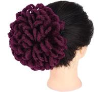 Fake Hair Bun,Hairpiece Hair,hair extension bun,hair worn in a bun or coil 1pcs Drawstring Ponytail Hair Chignon Braids Buns Hairpiece Synthetic Clip In Hair Extensions For Black Women bun(Purple)