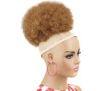 Fake Hair Bun,Hairpiece Hair,hair extension bun,hair worn in a bun or coil Synthetic Ponytail,1PCS Drawstring Ponytail Extension For Black Women Drawstring Curly Ponytail Bun 10inch bun(Y394)