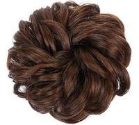 Fake Hair Bun,Hairpiece Hair,hair worn in a bun or coil Messy Bun Hair Pieces Extensions,1PCS Curly Wave Synthetic Chignon Hairpiece with Rubber Band,Donut Hair Bun Scrunchie for Women Girls bun(8)