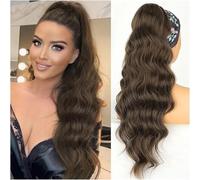 Fake Hair Bun,Hairpiece Hair,Ponytail Synthetic Long Body Wavy Drawstring Ponytail for Women 1pcs 26inch Fluffy Wave Drawstring Hair Extension Natural Soft Clip in Ponytail Hairpiece Ponytails(18)