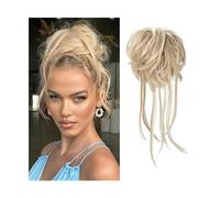 fake hair bun Messy Bun Hair Piece Curly Extensions with Straight Tails Scrunchies Ponytail Hairpieces for Women Hair Accessories