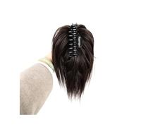 fake hair bun Messy Bun Hair Piece Synthetic Fibre Claw Clip Short Straight Ponytail Extension Tousled Updo Hairpiece Hair Accessories(6A)