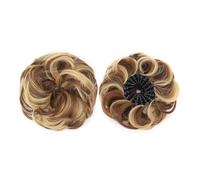Fake Hair Messy Bun Hair Piece Synthetic Fluffy Chignon Bird's Nest Shaped Retractable Wavy Curly Hair Bun Extensions Fake Bun(10H15)