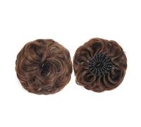 Fake Hair Messy Bun Hair Piece Synthetic Fluffy Chignon Bird's Nest Shaped Retractable Wavy Curly Hair Bun Extensions Fake Bun(2M30)
