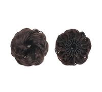 Fake Hair Messy Bun Hair Piece Synthetic Fluffy Chignon Bird's Nest Shaped Retractable Wavy Curly Hair Bun Extensions Fake Bun(6)
