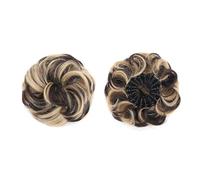 Fake Hair Messy Bun Hair Piece Synthetic Fluffy Chignon Bird's Nest Shaped Retractable Wavy Curly Hair Bun Extensions Fake Bun(6H85)
