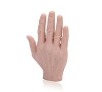 Fake Hand Flexible Finger, Silicone Male Hand with Flexible Fingers, Life Size Prosthetic Hand for Practice, Shows, Display Ring Hand Touch, etc. (Right Hand)