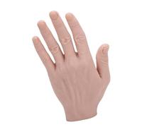Fake Hand Flexible Finger, Silicone Male Hand with Flexible Fingers, Life Size Prosthetic Hand for Practice, Shows, Display Ring Hand Touch, etc. (Left Hand)