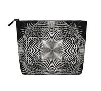 Fake Hemp Makeup Bag Multi-Purpose Purse Bag Travel Portable Pencil Bags for Women Men Black And White Geometric Shape Art Cosmetic Bags with Zipper Pencil Pouch Aesthetic Coin Pouch Desk Organizer