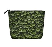 Fake Hemp Makeup Bag Single Layer Floral Swirl Print Zipper Cosmetic Bag Accessories for Women Black One Size Black One Size, Black/White, One Size