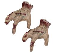 Fake Human Severed Hands,Halloween Prop Bloody Hands - Terror Realistic Human Body Parts for Themed Haunted Houses Escape Rooms Parties (Beige-2pc)