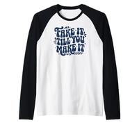 Fake It 'Till You Make It Funny Retro Raglan Baseball Tee
