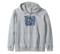 Fake It 'Till You Make It Funny Retro Zip Hoodie