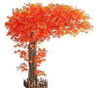 Fake Japanese Red Maple Plant for Home Decor - Realistic Artificial Floor Decor for Living Room and Office - 2m x 2m