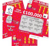 Fake Joke Scratch Cards Pack of 6 Prank Scratchcards Winning Lottery Tickets Funny Gift For Birthday Xmas Christmas