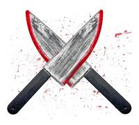 Fake Knife 2Pcs Bloody Plastic Prop Knife 15x3 Inch Halloween Props for Home Haunted House Costume Accessories