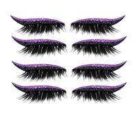 Fake Lashes,4 Pairs Reusable Eye Liner Eyelash Stickers - Beauty Care Adhesive Eye Liner Stickers Waterproof Makeup for Home Performance Dating Daily Photography