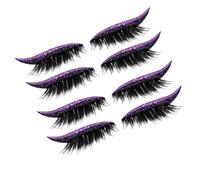 Fake Lashes | 4 Pairs Reusable Eye Liner Eyelash Stickers,Glitter Reusable Beauty Care Adhesive Makeup Eye Liner Stickers for Home Daily Travel Performance