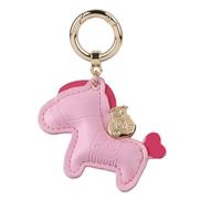 Fake Leather Keychain Pony Keychain Gift Faux Leather Car Keychain Exquisite Mini Bag Durable Gift Trendy Ornamental Design Horse Keychain Pink