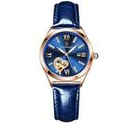 Fake Leather Strap Watch High Hardness Waterproof Women's with Luminous Calendar Adjustable Faux Durable Round Dial Heart Shape Blue