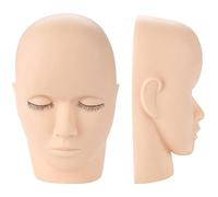 Fake Mannequin Head, Eyelash Extension Training Head, Soft Rubber Makeup Massage Practice Model, for Eyelash Extension, Makeup, Massage or Face Painting.