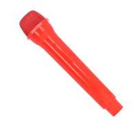 Fake Microphone, Plastic Microphone Prop Play Stage Mics Costume Prop Simulate Speech Practice Microphone for Fun Stage Costume Prop Birthday Party Favors (Red)