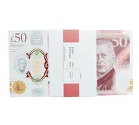 FAKE MONEY NEW 2024 £50 BILLS, PROP MONEY POUND | UK COMPANY | 100 NOTES| £5000 Stack | For Movies, Advertising, Play, Party, Supreme, Gun, Fancy Dress, Casino Games (50 GBP)