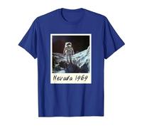 Fake Moon Landing Conspiracy Theory Hoax T-Shirt, Men, Royal Blue, Large