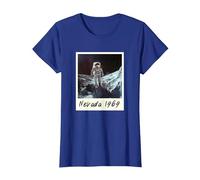 Fake Moon Landing Conspiracy Theory Hoax T-Shirt, Women, Royal Blue, Medium