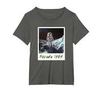 Fake Moon Landing Conspiracy Theory Hoax T-Shirt, Women's Plus, Asphalt Grey, 4X