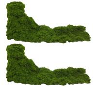 Fake Moss Rug, 2 Pc Artificial Grass Mat for Table Wall Decor, 12 x 71 Inch | 2 Pack Fake Moss Mat, Cuttable, No Watering, Reusable, Table Runner, Fairy Garden Crafts, Wall Backdrop, 12 x 71 Inch Green