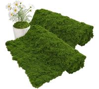 Fake Moss Rug, 2 Pc Artificial Grass Mat for Table Wall Decor, 39 x 39 Inch | 2 Pack Fake Moss Mat, Cuttable, No Watering, Reusable, Table Runner, Fairy Garden Crafts, Wall Backdrop, 39 x 39 Inch Green