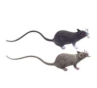 Fake Mouse 2Pcs 8x2 Inch Fake Rat Scary Realistic Mouse with Long Tail Multi-Purpose PVC Plastic Rat for Prank Stuff, Cat Toys, Halloween Decorations, Gag Toys Practical Jokes
