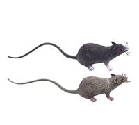 Fake Mouse 2Pcs 8x2 Inch Fake Rat Scary Realistic Mouse with Long Tail Multi-Purpose PVC Plastic Rat for Prank Stuff, Cat Toys, Halloween Decorations Mice Realistic