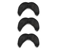 Fake Moustache, 3Pcs Black Fake Beard, Self Adhesive Stick On Moustache, Realistic Novelty False Mustache for Men, Mexican Fancy Dress Halloween Christmas Cosplay Costume Party Accessories
