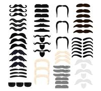 Fake Moustache 66 Pcs Fake Beard Stick on Moustache Self Adhesive Realistic Moustaches Kit for Birthday Party Novelty Fancy Mexican Performance Costume Decorations Masquerade Photo Props