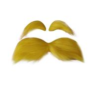 Fake Moustache and Eyebrows,Yellow lorax Costume Mustache,Realistic Stick on Beard,Self-Adhesive False Beards,Funny Mustaches,Moustaches Brows for Men Women Kids Fancy Costumes Party Dress Up