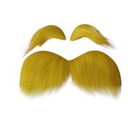 Fake Moustache and Eyebrows,Yellow lorax Costume Mustache,Realistic Stick on Beard,Self-Adhesive False Beards,Funny Mustaches,Moustaches Brows for Men Women Kids Fancy Costumes Party Dress Up