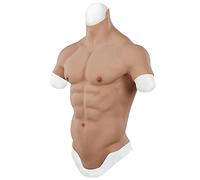 Fake Muscle Silicone Suit for Halloween, Realistic Man Simulation with Soft Belly and Chest, Prop for Costumes