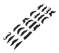 Fake Mustache, Fake Beard, Black Mustaches 20 Pieces for Costume Accessories and Party Games