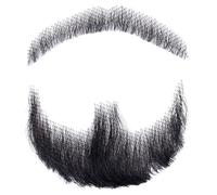 Fake Mustache, Fake Beard Human Hair Realistic Beard Mustache Invisible Facial Hair Costume Lace for Men Dressing Halloween Cosplay Costume Party Black